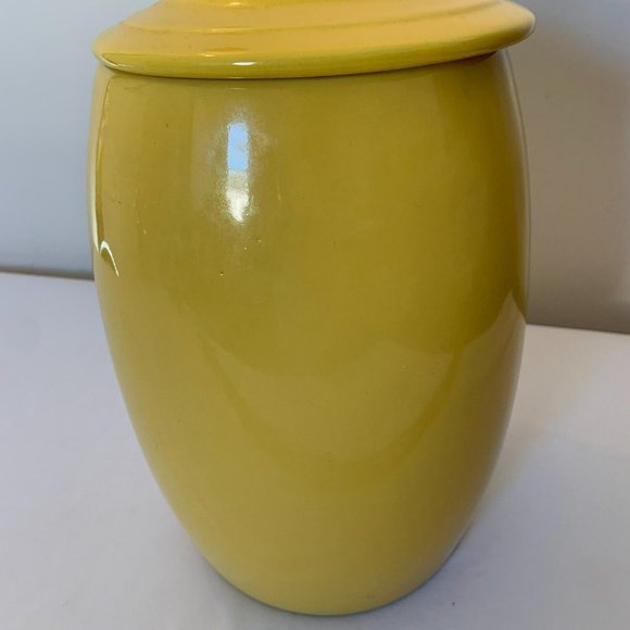 Vintage 1960 Large Yellow Ceramic Tap Crock Spigot Lemonade Dispenser - Picture 5 of 10